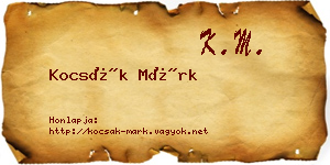 Kocsák Márk névjegykártya