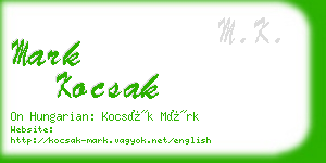 mark kocsak business card